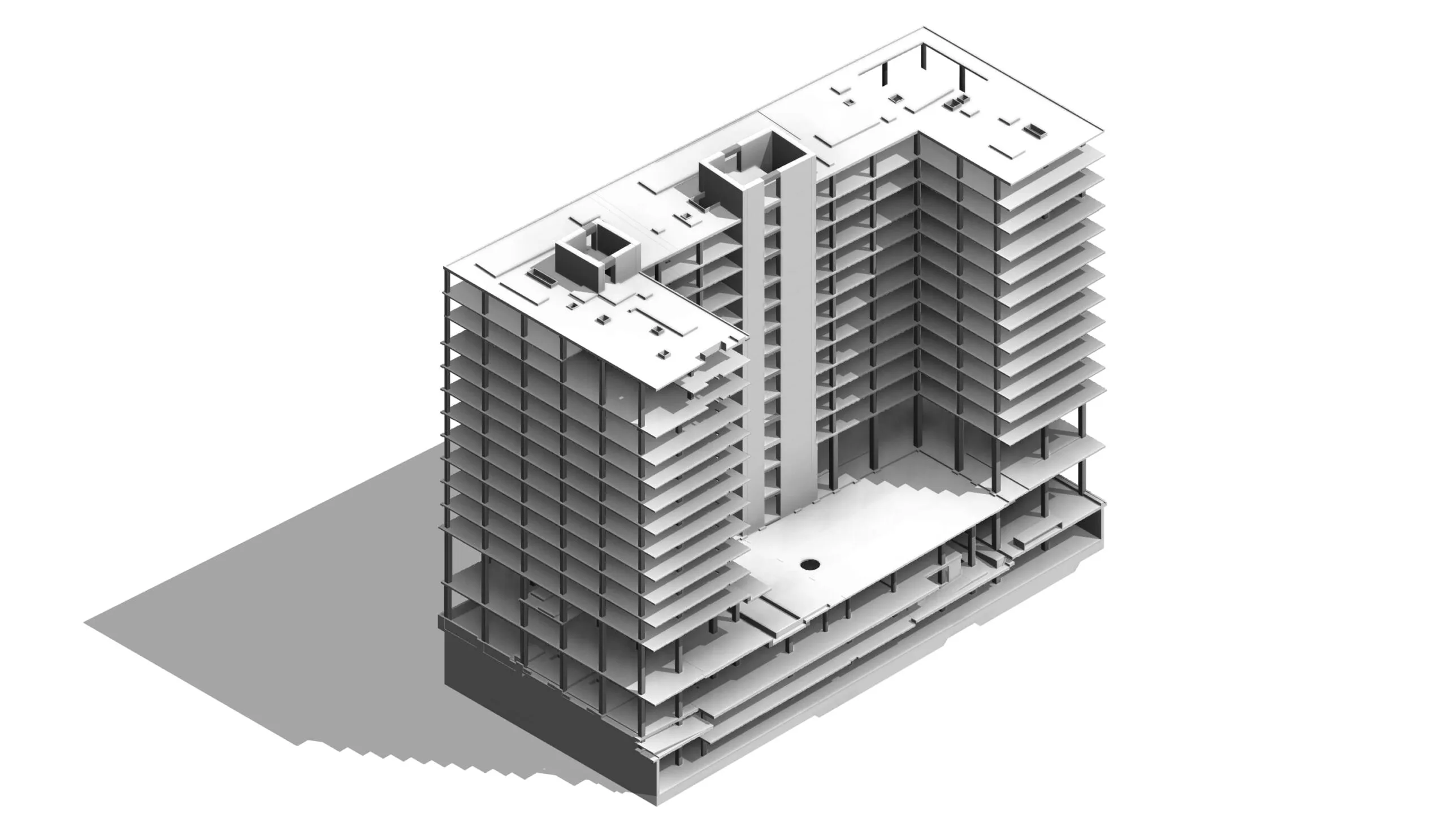 Detailed BIM model of a building used for model-based quantity extraction and 5D cost estimation